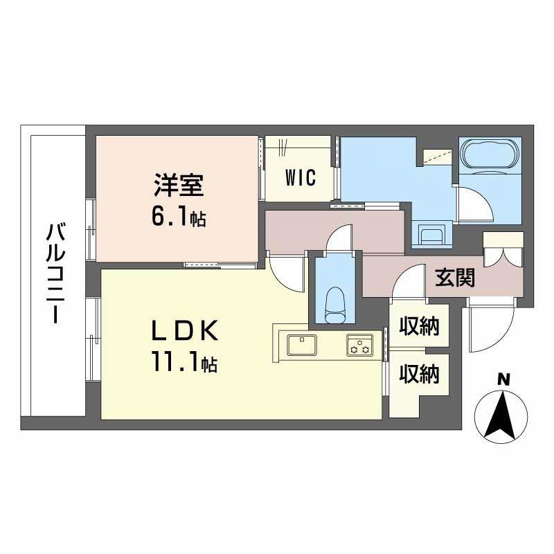 和の杜 江坂(1LDK/2階)の間取り写真