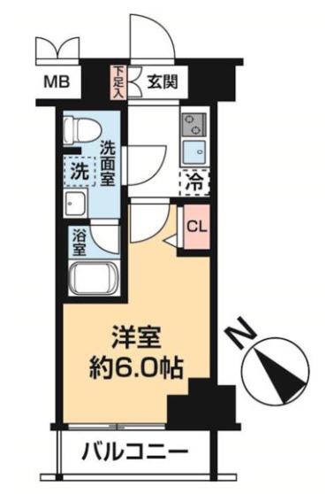 ルミード横濱末吉町(1K/5階)の間取り写真
