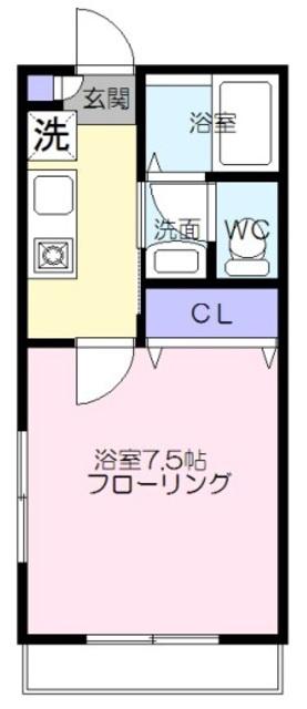 パルコートSATO(1K/2階)の間取り写真