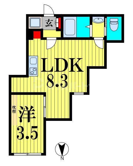 トワイライトコート(1LDK/1階)の間取り写真