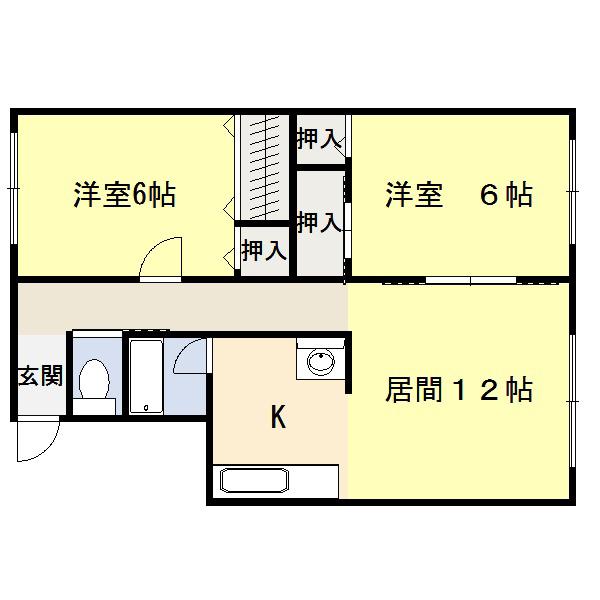 ハイツササキ(2LDK/1階)の間取り写真