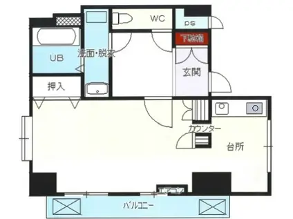 グリーンキャピタル本町(1K/4階)の間取り写真