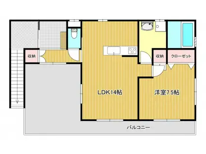 ハイムテクトピア(1LDK/2階)の間取り写真