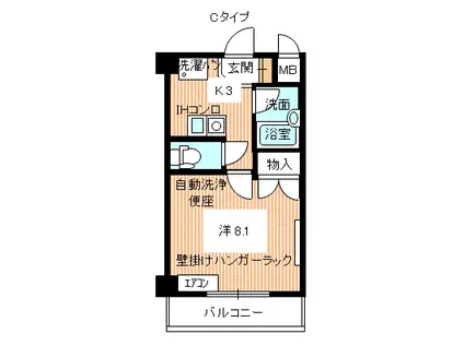 アルバス本町(1K/2階)の間取り写真