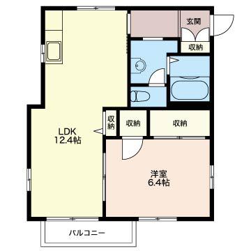 セピアコート(1LDK/2階)の間取り写真