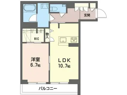 リフィシア(1LDK/2階)の間取り写真