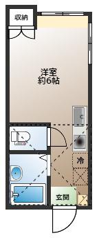 アーバンヒルズ(ワンルーム/2階)の間取り写真