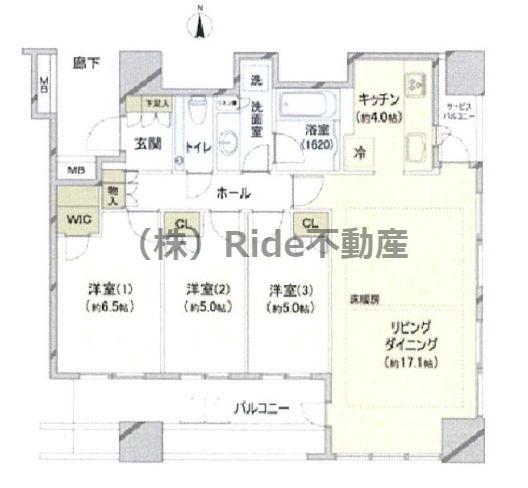 クラッシィタワー淀屋橋(3LDK/22階)の間取り写真