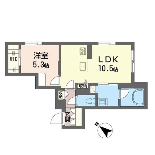ル・シエル(1LDK/1階)の間取り写真
