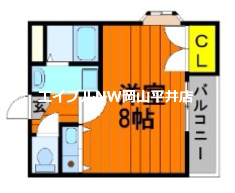 パルミラ 浜(1K/4階)の間取り写真
