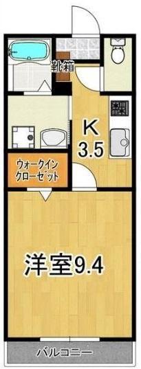 フォブールDR(1K/2階)の間取り写真
