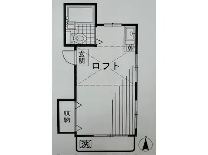 フラット・久我山(ワンルーム/2階)の間取り写真