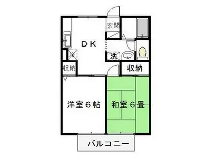 フレンド宝木C(2DK/2階)の間取り写真