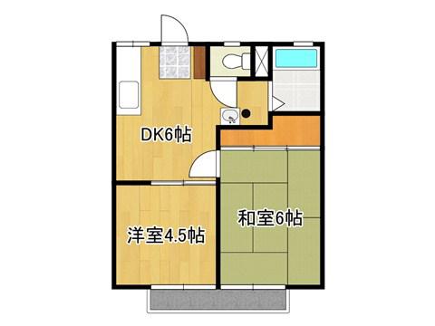 サンハイツ秋山(2DK/1階)の間取り写真