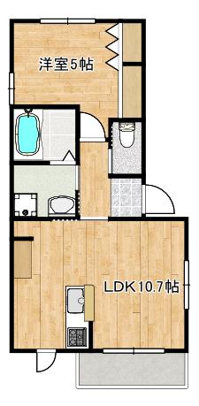 リビオンK(1LDK/2階)の間取り写真