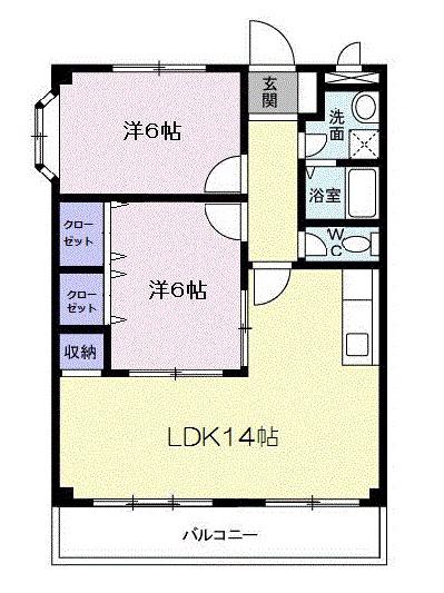 エムエステート(2LDK/3階)の間取り写真