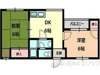 登町ハイツ(2DK/1階)の間取り写真