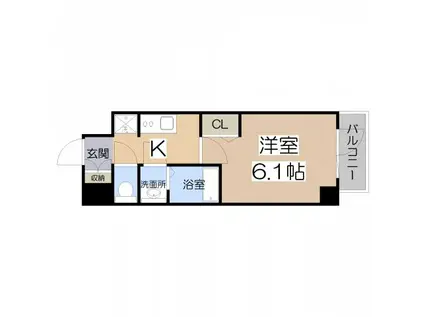 スプランディッド天王寺パークサイド(1K/7階)の間取り写真