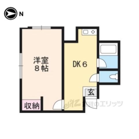 CASA HILLS 園部(1DK/1階)の間取り写真
