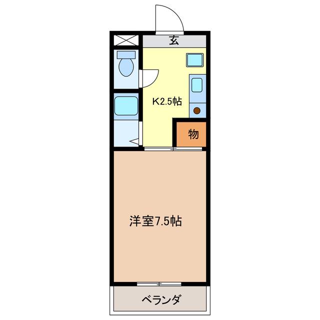 スカイレジデンス(1K/4階)の間取り写真