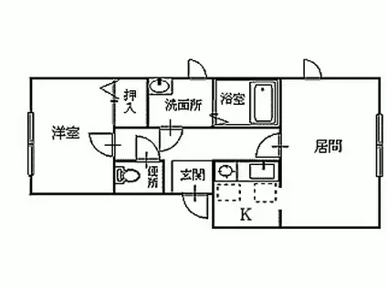ウイングキャップ(1LDK/2階)の間取り写真
