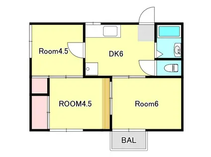 コスモハイツ ウエダ(3DK/2階)の間取り写真