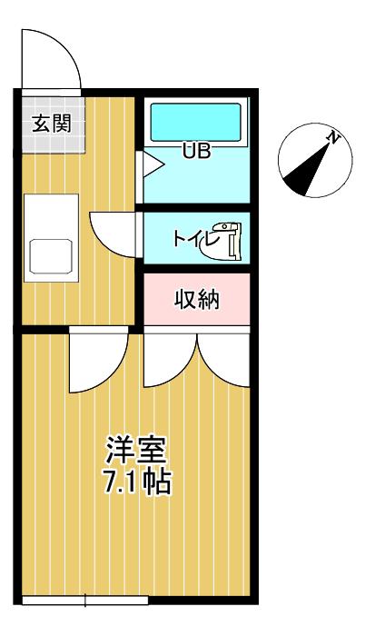 千代田ハイツII(1K/1階)の間取り写真