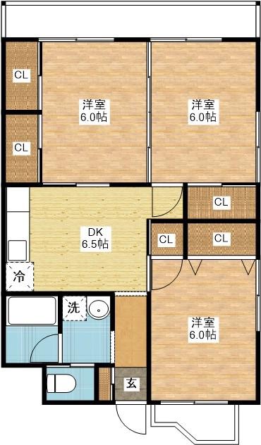 丸高マンション(2LDK/2階)の間取り写真
