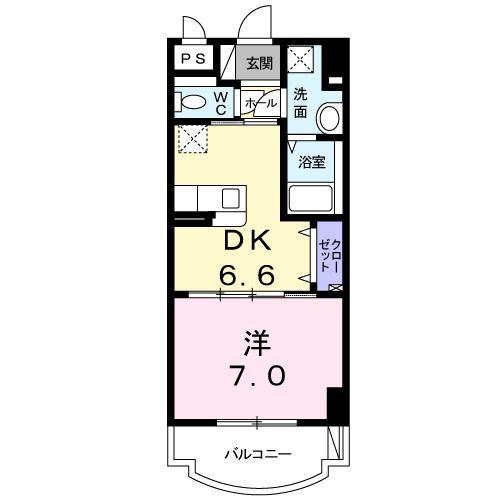 盛キャラバン(1DK/6階)の間取り写真