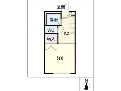 ミノルハイツ(1K/1階)の間取り写真