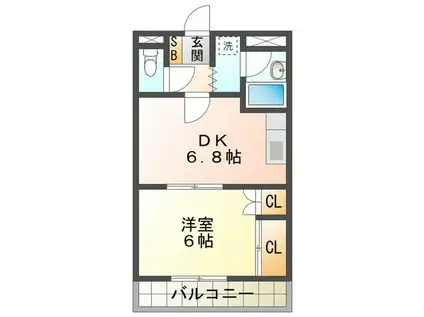 サンタプレイス(1DK/1階)の間取り写真