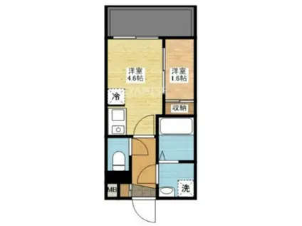 MODERN PALAZZO 長崎ノース(1DK/2階)の間取り写真