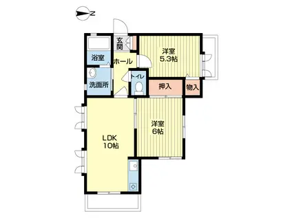 コーラルガーデンL(2LDK/2階)の間取り写真