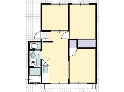 サンシティA&K A棟(3DK/2階)の間取り写真