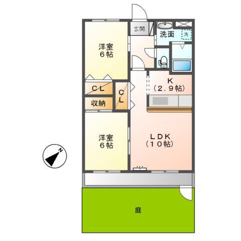 エルセンチュリー21(2LDK/1階)の間取り写真