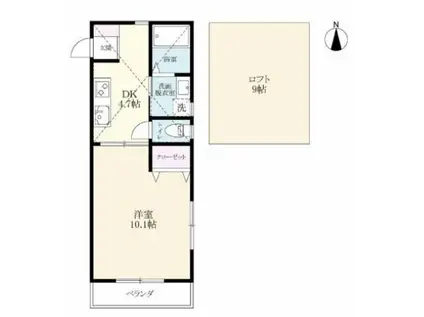 サフィール巨勢(1DK/1階)の間取り写真