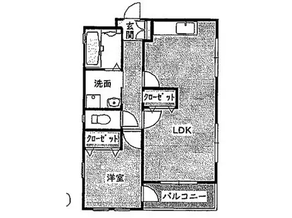 プレ・ル・パンB(1LDK/1階)の間取り写真