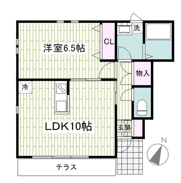 ウィスタリア湘南(1LDK/1階)の間取り写真