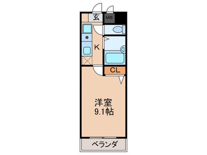 ドミトリィ御池(1K/3階)の間取り写真