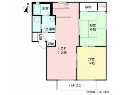 メイプルA(2LDK/2階)の間取り写真