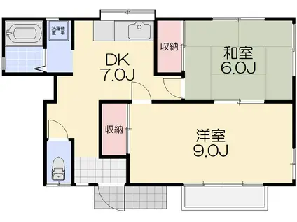 リバーサイド中村(2DK/1階)の間取り写真