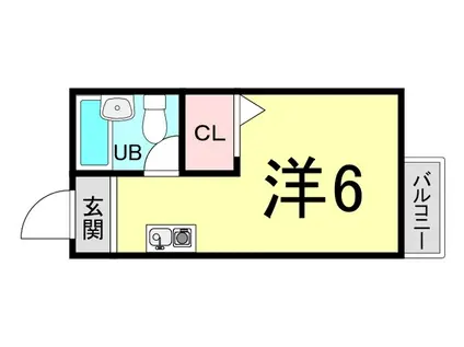 ジョンメゾン西立花(ワンルーム/2階)の間取り写真