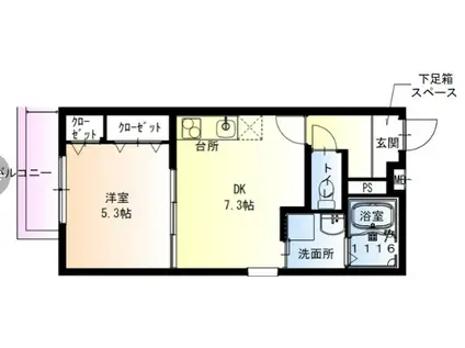 フジパレス弥刀駅北II番館(1DK/3階)の間取り写真