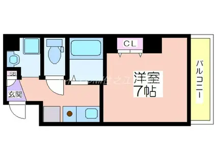 MIYO87天下茶屋(ワンルーム/6階)の間取り写真