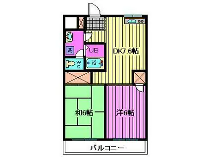 リファインドマンションK(2DK/2階)の間取り写真