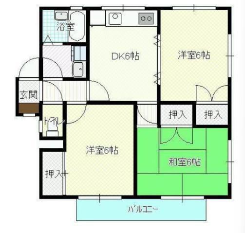 メゾンOGAWA(2LDK/3階)の間取り写真