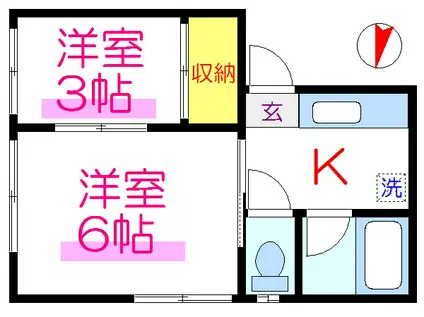 小島ビル(2K/3階)の間取り写真