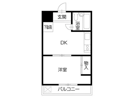 サンハイツ(1DK/6階)の間取り写真