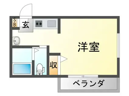 ハイツスギ(ワンルーム/1階)の間取り写真