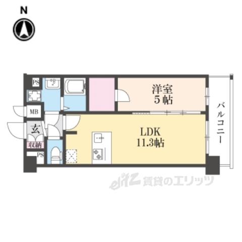 プレサンス十条凛華(1LDK/6階)の間取り写真